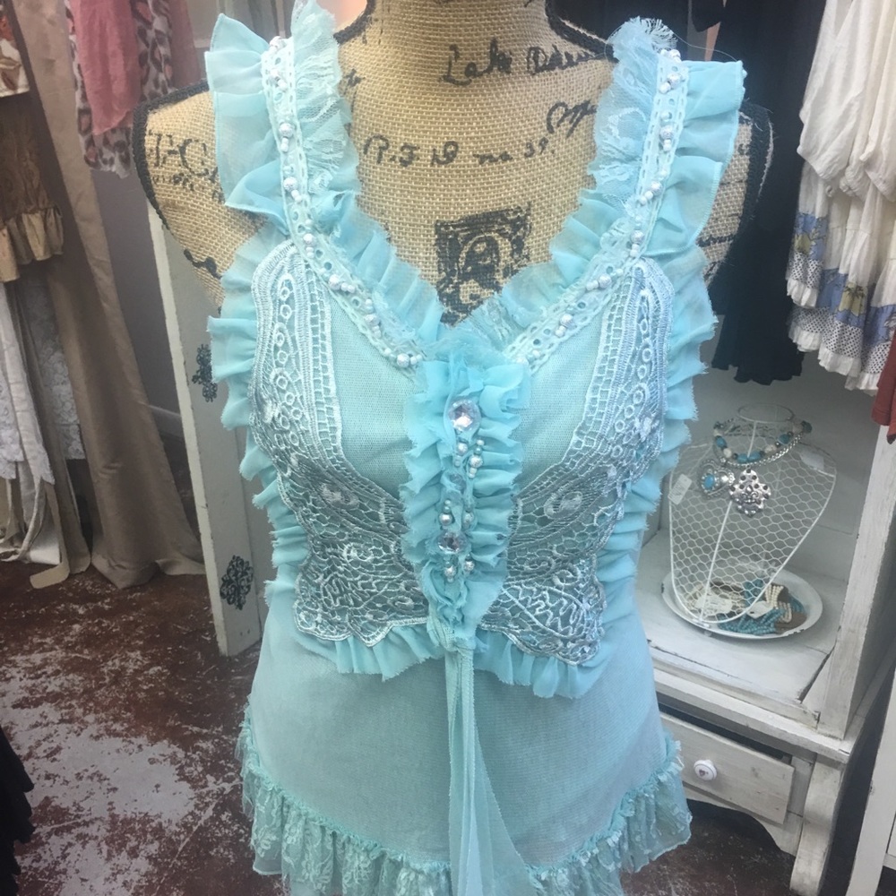 Mint Green   lace top